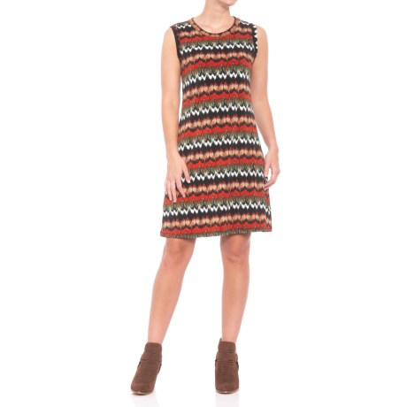 Printed A-line Dress - Sleeveless (for Women)