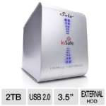 Solo 2TB USB 2.0 Fireproof and Waterproof External Hard Drive with 1 Year Data Recovery Service SL2000GB1YR (Silver)