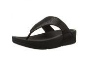 Fitflop Women's Lulu Superglitz Textile Sandal, Black, 7 M Us