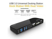 Wavlink Usb 3.0 Universal Laptop Docking Station, Dual Video Display Hdmi & Dvi/vga To 2048x1152, Gigabit Ethernet, Audio, 6 Usb Ports, Laptop, Ultrabook, Macb