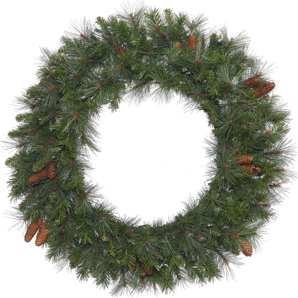 48in. Savannah Mixed Pine/Cones Wreath 420 Tips
