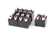 5 Pcs Audio Video Ac Concentric Rca Socket 4 Female Jack Connector White Red