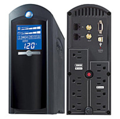 Cyberpower Cp1500avrlcd Line-interactive Ups With Lcd - Nema 5-15p - 1500v A/900 Watts - Black