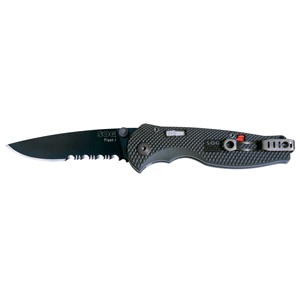 Sog Flash I Black Partially Serrated Folding Knife