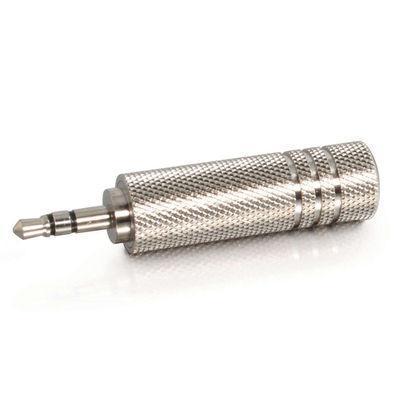 C2g 40636 3.5mm Stereo Male To 6.3mm (1/4in) Stereo Female Adapter - Audio Adapter - Mini-phone Stereo 3.5 Mm (m) To Stereo Jack (f) - Metallic Silver