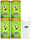 Great Lakes Gelatin, 4 Collagen Hydrolysate 16-Ounce Cans and By The Cup Shaker Combo