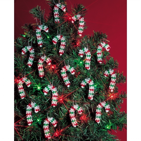 Beadery BOK-5501 Holiday Beaded Ornament Kit-Mini Candy Canes 2" Makes 24
