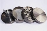 Your Daily Grinder Chromium Metal Herb and Spice Grinder with Pollen Catcher 4 Parts 2.5 Inches