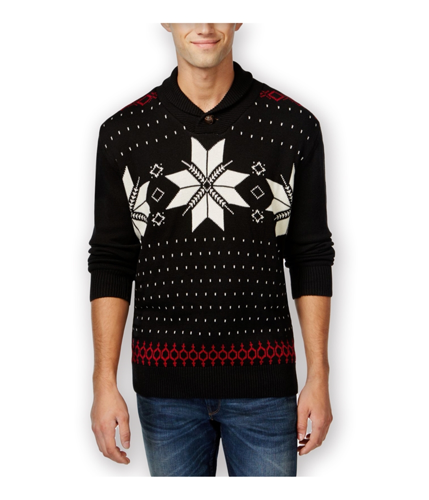 Weatherproof Mens Vintage Fair Isle Button Shawl Sweater
