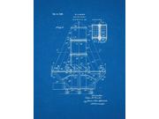 Dirigible Airship Patent Art Blueprint