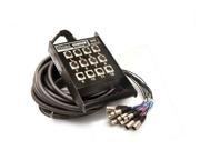 Pro-conex Stage Box Snake, Neutrik Locking 8 X Xlr Sends & 4 X Xlr Returns, 25 Ft