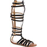 StyleUpGirl Monica-1 Knee High Gladiator Sandals Marcelino Black Brown Knee,Black,11
