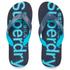 Superdry Men's Flip Flops With Clear Sole - Fluro Blue/Dusk Navy - S