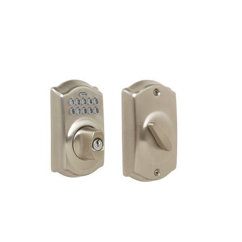 Schlage BE365VCAM619 Camelot Keypad Deadbolt, Satin Nickel