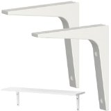 Set of 2 Ikea Ekby Shelving Brackets in White