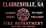 qy52548-r FIRE DEPT CLARKESVILLE, GA GEORGIA Firefighter Neon Sign
