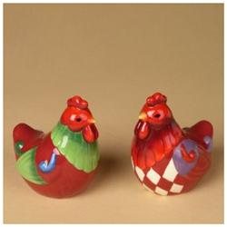Jim Shore Rooster & Hen Salt & Pepper Shaker Set