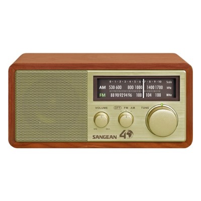 Sangean Wr11se Fm / Am Analog Wooden Cabinet Receiver - Gold