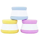 ZOADLE Small Silicone Cream Jars Travel Cosmetic Containers with Hard Sealed Lids 20g Per Piece for Face Hand Body Cream Gel Paste Cleanser, Great for Travel, Camping and Outdoors, 3 pcs