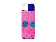 Carolines Treasures Bb8179muk Sunglasses Pink Polkadot Michelob Ultra Hugger For Slim Cans