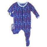 KicKee Pants Little Boys Footie Pajama- Kite Worms, 3-6 Months