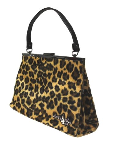 Vintage Style Bettie Page Wild Sexy Faux Fur Leopard Evening Purse