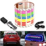 45x11cm DC 12V Sound Sensitive Music Beat Activated Car Sticker Equalizer Glow Colorful LED Light with Car Cigarette Charger Universal Decoration (style1)