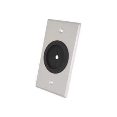 C2G Classic Series 1.5in Grommet Cable Pass Through Single Gang Wall Plate - Brushed Aluminum - Mounting plate - brushed aluminum - 1-gang