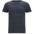 Jack &amp; Jones slim fit blue t-shirt with a contrast white rubber &lsquo;C&rsquo; print to the front. Crafted from a soft cotton blend, the T-shirt is complete with a double layered crew neckline and a brand patch above the hem. - A.D.  65% Cotton, 35% Polyester