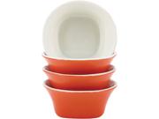 Rachael Ray  58775  Dinnerware Round & Square 4-Piece Stoneware Fruit Bowl Set, Orange Type: Bowls Features: Enjoying a portion of fruit at or even between meals is more fun with the Rachael Ray Dinnerware Round & Square 4-Piece Stoneware Fruit Bowl Set