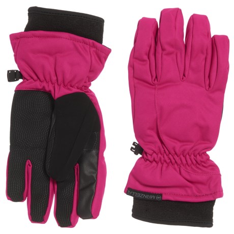 CLOSEOUTS . Manzellaand#39;s Inspire gloves fuel your cold-weather adventures with 100g PrimaLoftand#174; insulation inside a wind- and water-resistant performance fabric shell. Touchscreen-compatible thumb and forefinger panels add convenience, and polyurethane palms let you keep your grip in extreme cold. Available Colors: BLACK, VERY BERRY. Sizes: S, M, L.