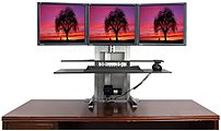The Ergotech 700 ULT 123 BUN One Touch Ultra 1 2 3 Sit Stand Workstation this bundle is perfect for someone who may want to add more monitors in the future, or for someone who wants to mount 3 monitors.