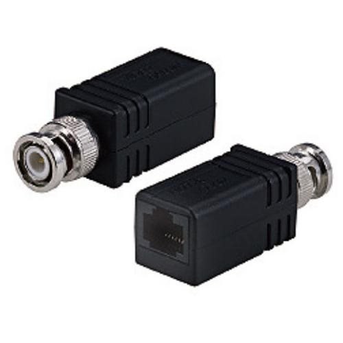 BNC plug to RJ45 jack. DC to 8MHz bandwidth. Built-in impedance coupling device and noise filter. Highly balanced mode of video transmission to immune interference. Transmit a full motion mono. Video signal up to 600m, color video signal up to 300m. Distance up to 1.2KM when used with an active receiver. No power required.