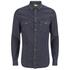 Men?s ?Movie? black western shirt from Selected Homme with a slim silhouette. Fastened with a push button placket, the denim shirt features classic details including two buttoned chest pockets and stitched shoulder detail. Complete with a curved hem, a peaked rear yoke and buttoned cuffs. ? A.D.  Cotton