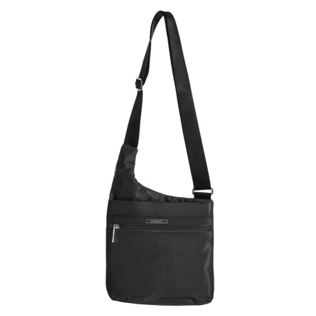 CLOSEOUTS . Keep essentials organized and easy to access in the slim, stylish Hedgren Fate crossbody bag, made from durable nylon for long-lasting wear, and boasting RFID-blocking technology to keep personal information secure. Available Colors: BLACK, SEPIA.