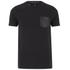 Men?s ?Chump? black T-shirt with a tonal mesh chest pocket from Luke. Crafted from cotton jersey, the tee is detailed with a ?77? tab on the neck and rolled button sleeve cuffs. Complete with a ribbed crew neck and the signature black metal lion crest on the chest pocket.  Cotton