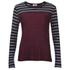 Striped long sleeve top from Sonia by Sonia Rykiel. Crafted from a tencel and wool blend, the top comprises a crew neckline and straight hem. Featuring a buttoned seam detail to the side and an all over horizontal stripe pattern with contrasting panels.  70% Lyocell, 30% Wool