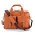 Multi-functional ?Harrison? overnight business bag from luxury lifestyle artisans, Aspinal of London. Handcrafted from the finest smooth tan Italian calf leather, the semi-structured overnight bag is constructed with a removable canvas shoulder strap and two rounded leather grab handles.  The bag opens to reveal two separate zip-fastened padded compartments both of which are fully lined and spacious enough to house a laptop. There are two buckled pockets to the front of the ?Harrison?, and the business bag is complete with Swiss made metal zips, signature antique brass hardware and engraved branding to the front. ? L.R.  Dimensions: H: 11.5 x W: 16 x D: 7.5?m. Handle Drop: 4? (max). Detachable Shoulder Strap: 23.5? (max).  Tan Italian Calf Leather  Handmade in England