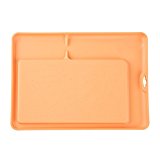 Eco-friendly Non-slip 15.7" x 11.8" Quick Dry Anti-fungal 2-in-1 Cutting Board and Tray with Grooves for Food Juices and Organization in Orange