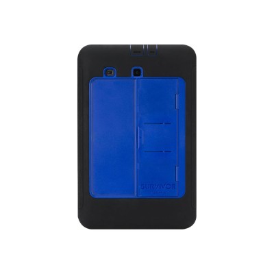 Griffin Survivor Slim - Flip cover for tablet - silicone  polycarbonate  PET - black/blue - for Samsung Galaxy Tab E (9.6 in)