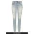 Denham - Elle OSS, women's light wash, faded blue jeans with worn edges, scratches, abrasions, repaired patches and paint flecks. The five pocket jeans are a slim boyfriend fit with a mid rise, zip fly, Denham embossed rivets and top button, rear waistband branding patch and tapered rear ankle seam.Model is 5'9  and a 26  jean size. Model wears a 26Rise 9 Inseam 32 Leg opening 6.5 Denham at Coggles.com100% Cotton