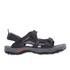 The North Face 'Hedgehog Trail' sandals are equally suitable in wet and dry weather, providing padded comfort and optimal ventilation for all your outdoor activities. These streamlined sandal shoes feature a water-channeling hydrotrak outsole which provides a firm grip even in wet conditions and a Northotic&trade; Pro foot bed with anti-microbial technology on the inside combats bacteria-causing odours and offers complete comfort.   Hook-and-loop adjustments and easily removable heel straps ensure a customised fit and allow the sandals to transform into convenient slip-on shoes. The shoes are also fitted with a gum rubber sole which absorbs vibrations to give a softer landing and helps to reduce the risk of injury. When juggling between dry and wet land, the North Face 'Hedgehog Trail' sandals are an ideal companion that offer cushioned support and comfort without compromising performance. - L.R.  Features:    The North Face 'Hedgehog Trail' sandals in black and red  Water-channeling hydrotrak outsole is water friendly and offers a firm grip in wet conditions  Northotic&trade; Pro foot bed with anti-microbial technology  Streamlined design  Hook-and-loop adjustments and easily removable heel straps  Gum rubber sole absorbs vibrations for a softer landing and reduced change of injury