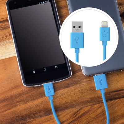 Belkin MIXIT Lightning to USB ChargeSync - Lightning cable - Lightning (M) to USB (M) - 4 ft - blue - for Apple iPad/iPhone/iPod (Lightning)