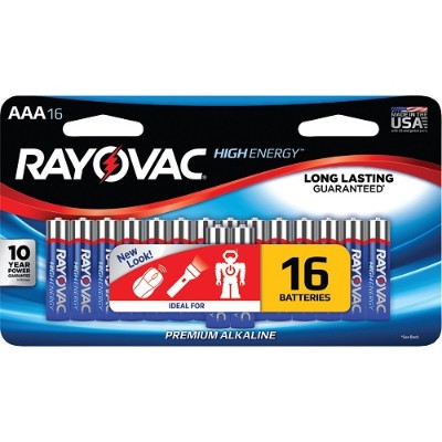 Enhanced high-energy Rayovac AAA Alkaline Batteries (16 pk) offer the ultimate in energy and savings.