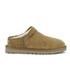 Women's UGG slippers with water-resistant suede uppers and plush memory foam insole. A slip on design that harnesses the qualities of the Classic Boot, the 'Classic' slippers are lined in sumptuous, natural wool and bound with nylon for a durable finish. Set upon a lightweight, flexible EVA outsole with textured tread. Complete with signature UGG Australia branding to the heel. - K.N.  Upper: Suede. Outsole: EVA