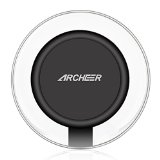 Wireless Charger, Archeer Qi Wireless Charging Pad for Smartphones Samsung Galaxy S6 Edge  S6 S5 S4 Note 5, Lumia 1520, 950xl, 950, 920, Google Nexus 7 6 5 4 and All Qi-enabled Devices (Black)