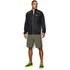 The Under Armour Storm Launch Running Jacket features a DWR finish to keep you protected in wet weather conditions. Made of incredibly lightweight woven fabric, the jacket is perfect for running as it won't restrict your movement.  The breathable mesh-back provides excellent ventilation to keep you cool. The jacket is complete with reflective logos, cuffs and piping to increase visibility in low light conditions and zipped mesh front pockets. - A.D.    UA Storm gear uses a DWR finish to repel water without sacrificing breathability  Incredibly light, smooth woven fabric delivers protection that won?t weigh you down  Mesh-back rear vent for added breathability  Secure mesh hand pockets  Elastic cuffs  Reflective logos, cuffs & piping for greater visibility on low-light runs
