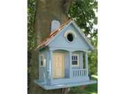10" Fully Functional Blue Lakeshore Cottage Outdoor Garden Birdhouse
