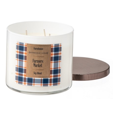 CLOSEOUTS . Infuse your room with the lovely, refreshing scent of Everyday Luxeand#39;s Farmhouse Farmers Market soy jar candle. Available Colors: BRONZE.