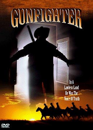 CASSIDY, A LIGHTNING FAST, BLACK GLOVED GUNFIGHTER, SEEKS TO AVENGE THE DEATH OF THE INNOCENT AT THE HANDS OF A JEALOUS OUTLAW, WHOS MADE IT PERSONAL BY KIDNAPPING CASSIDYS GIRL. NOW ACCOMPANIED BY TWO RANCH HANDS, CASSIDYS TRAIL WILL HAVE HIM FACE NEAR DEATH AND AN INEVITABLE DUEL. Christopher Coppola (nephew of Francis, who "presents" the film) attempts to capture the innocence of Saturday matinee Westerns in this naive little film. Gunfighter is framed as a tale told by a grizzled stranger